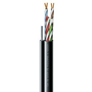 Cat. 5e U/UTP РЕ steel cord 4x2x24 AWG (k) трос (70910181) бухта 305м Кабель кручена пара ЗЗКМ (UTP мідь вуличний з тросом) 99-00008800 фото